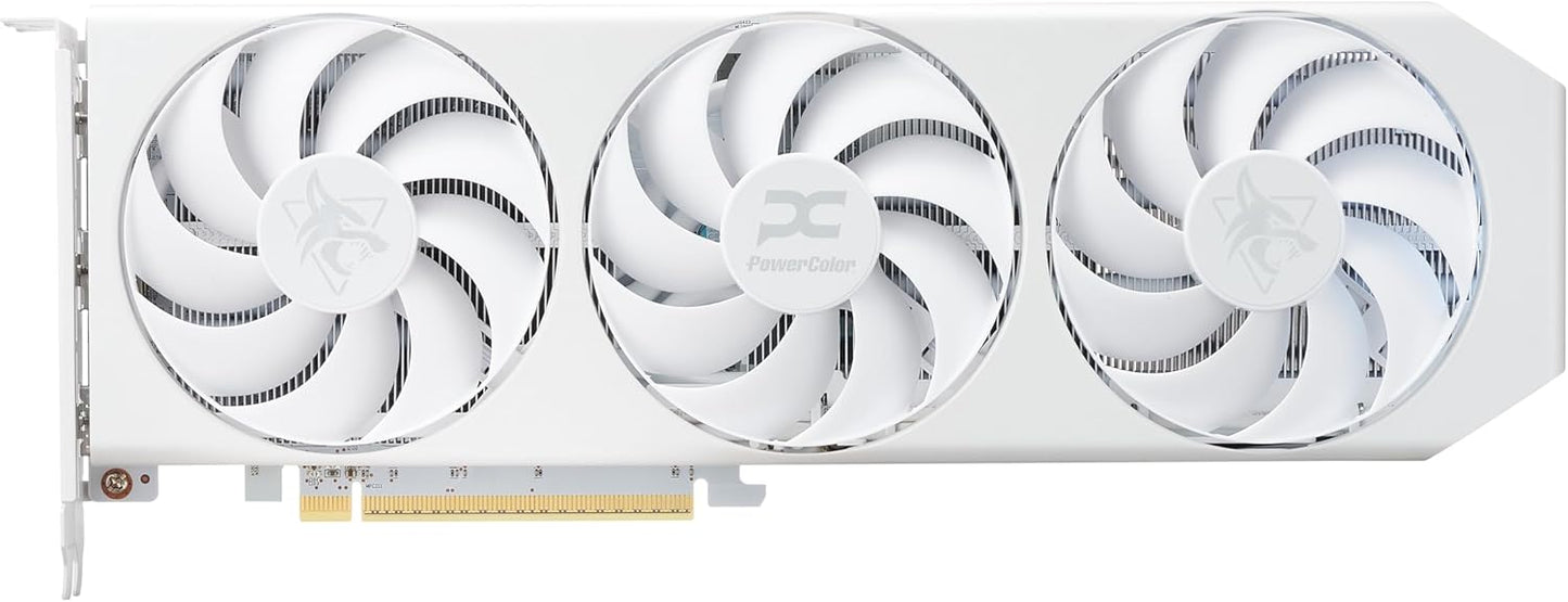 PowerColor Hellhound Spectral White AMD Radeon RX 9060 XT 16GB GDDR6 Graphics Card