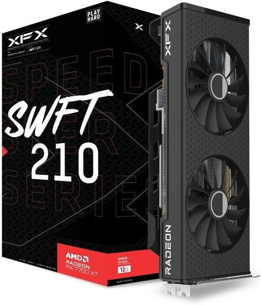 XFX Speedster SWFT210 Radeon RX 7700XT Gaming Graphics Card with 12GB GDDR6 HDMI 3xDP, AMD RDNA 3 RX-77TSWFTFA